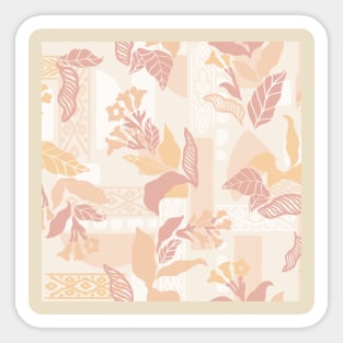 Ivory Solid Shapes and Flowers Sticker